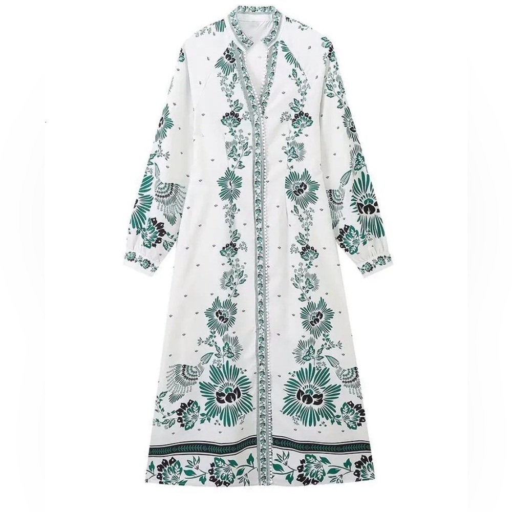 Floral Long Sleeve Maxi Dress